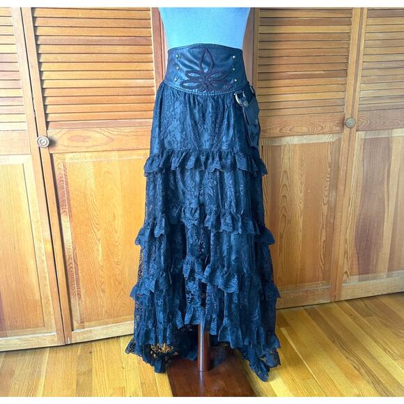 Lip Service Dresses & Skirts - Vintage Lip Service Winchester Emporium Black Lace High Waist Skirt XS